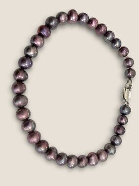 Freshwater Pearl Bracelet Peacock Color 7 Inches With Lobster Clasp